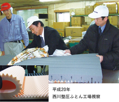平成20年西川整圧ふとん工場視察