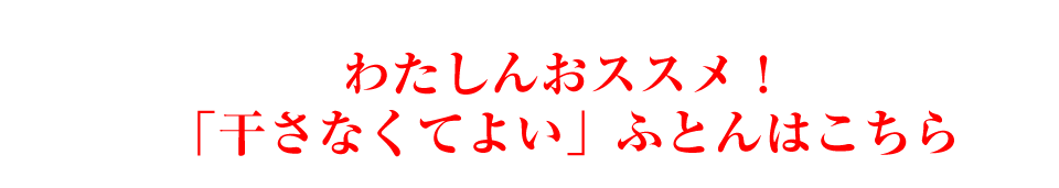 「干さなくてよい」ふとんはこちら