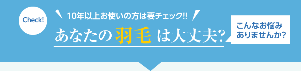 あなたの羽毛は大丈夫