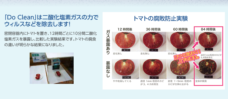 Do Cleanは二酸化塩素ガスの力でウイルスなどを除去します