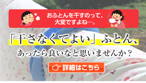 「干さなくてよい」ふとん、あったら良いなと思いませんか