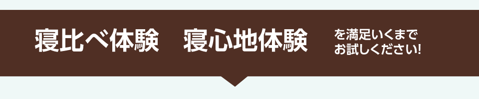 寝比べ体験、寝心地体験
